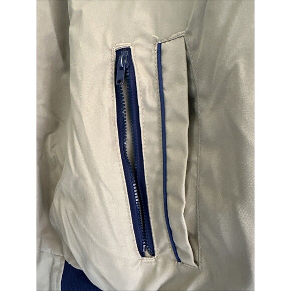 Vintage Private Club Reversible Blue and Tan Bomber Jacket Size Large - Picture 3 of 8